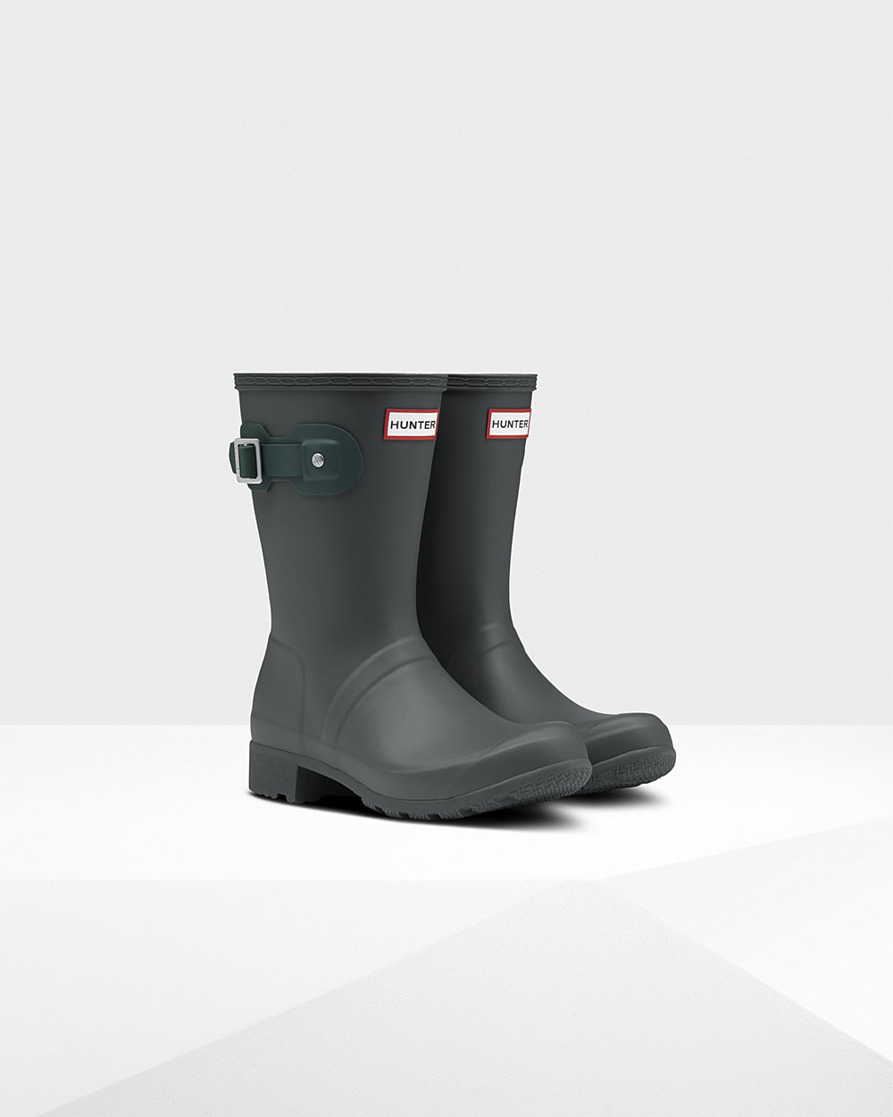 Botas de Lluvia Cortas Hunter Mujer - Original Tour Foldable - Verdes Oscuro - IKLBQRW-09